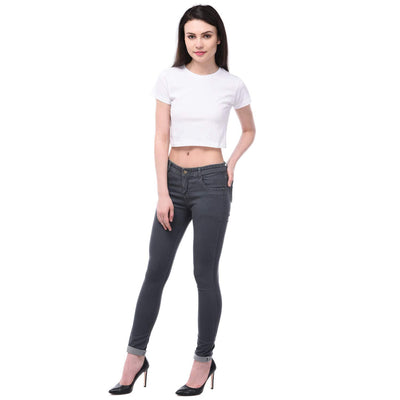 Plain White Women Crop Top-FunkyTeesClub