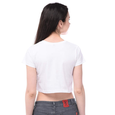 Plain White Women Crop Top-FunkyTeesClub