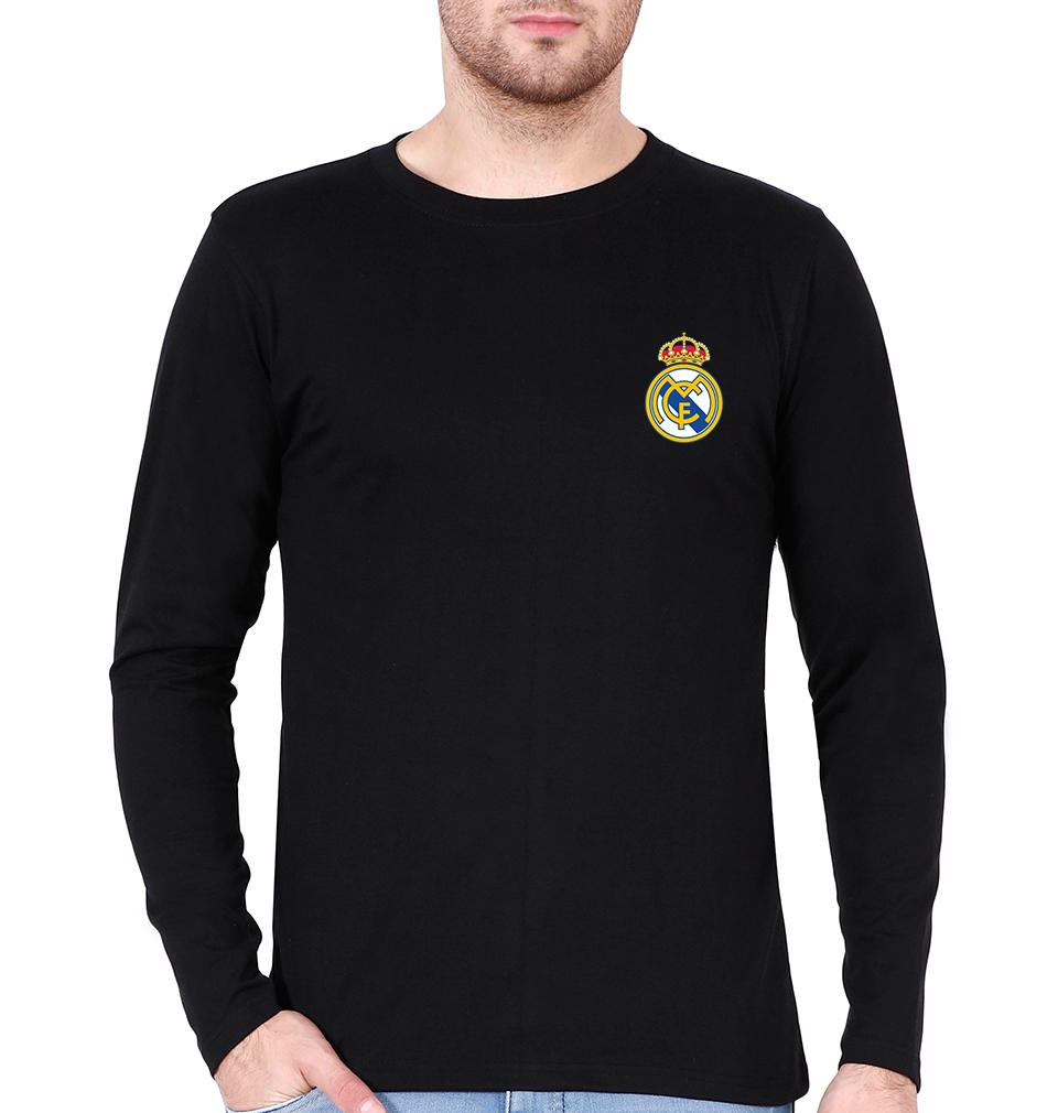 Real Madrid Logo Men Full Sleeves T-Shirts-FunkyTeesClub