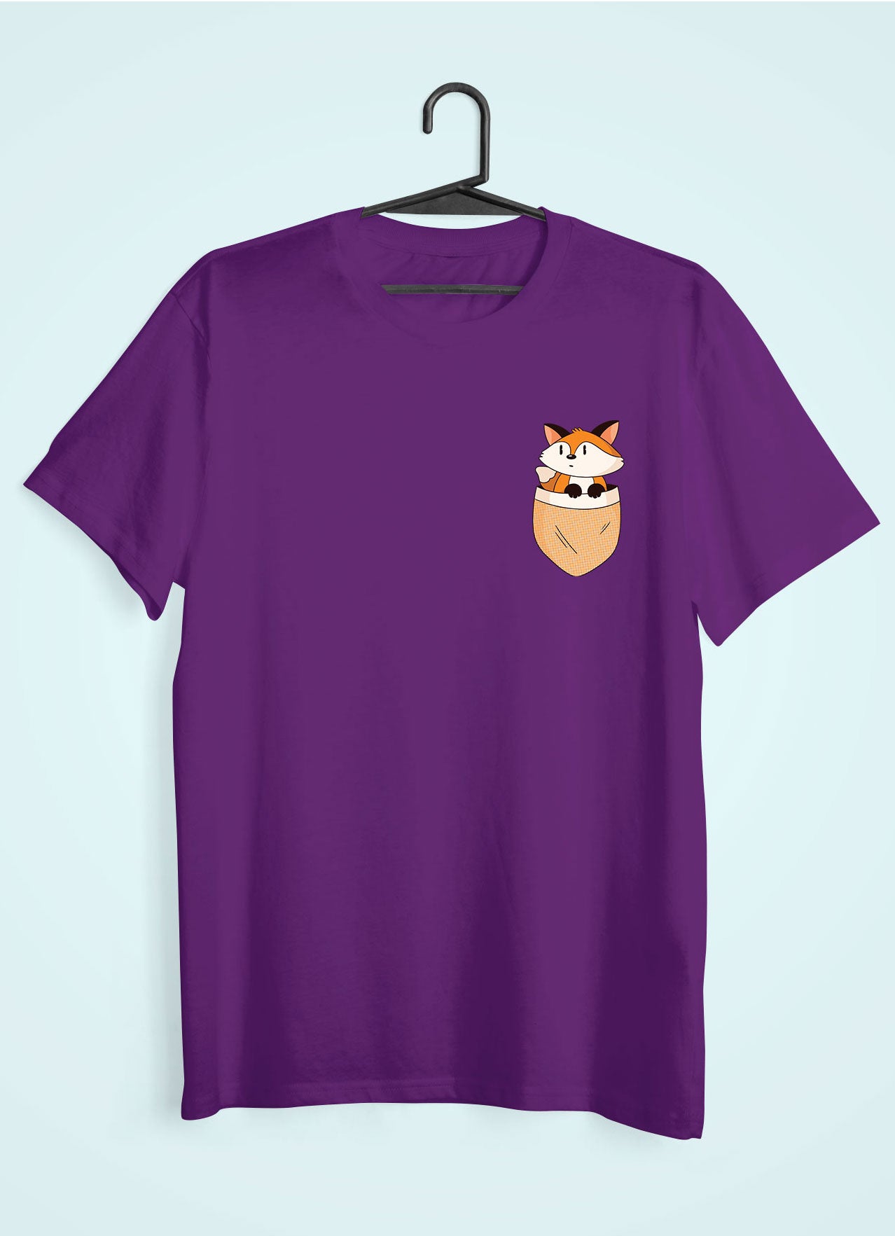 Fox Side Pocket Design Mens Half Sleeves T-shirt- FunkyTeesClub
