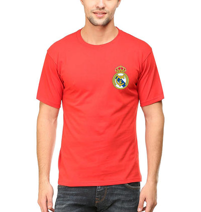 Real Madrid Logo Men Half Sleeves T-Shirts-FunkyTeesClub