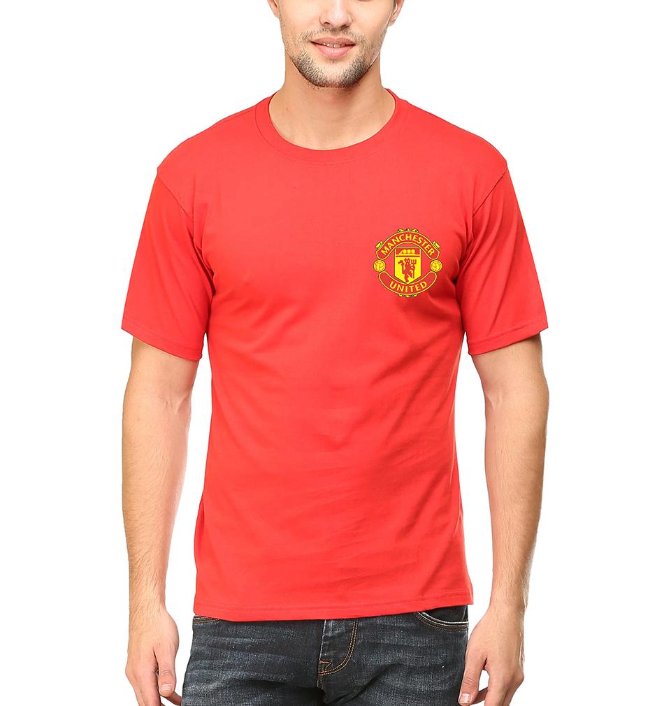 Manchester United Logo Men Half Sleeves T-Shirts-FunkyTeesClub