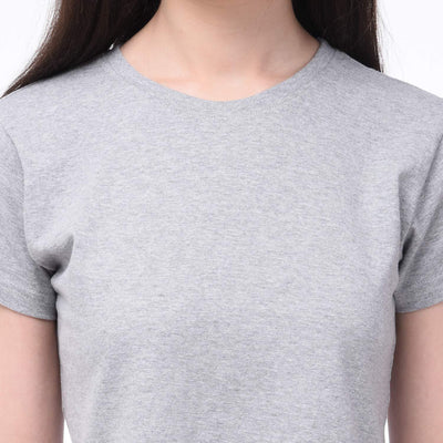 Plain Grey Women Crop Top-FunkyTeesClub