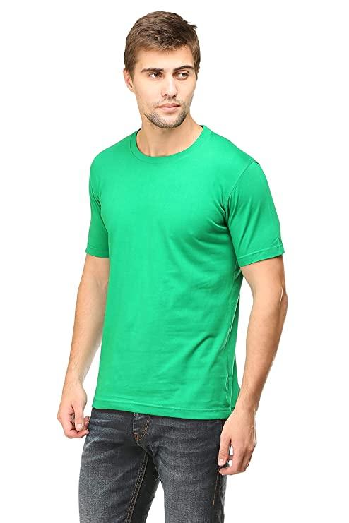 Plain Flag Green Half Sleeves T-Shirt-FunkyTeesClub