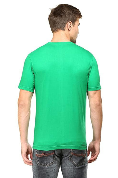 Plain Flag Green Half Sleeves T-Shirt-FunkyTeesClub