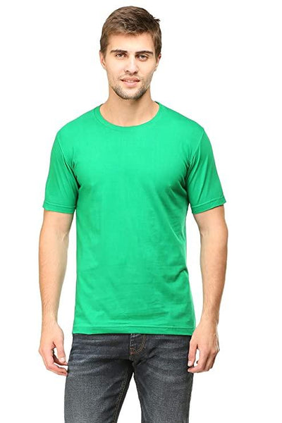 Plain Flag Green Half Sleeves T-Shirt-FunkyTeesClub