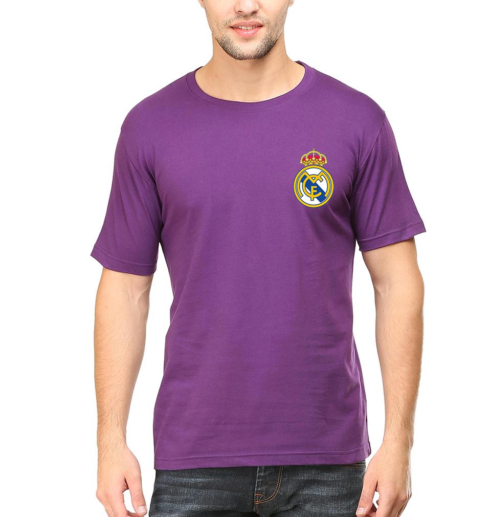 Real Madrid Logo Men Half Sleeves T-Shirts-FunkyTeesClub