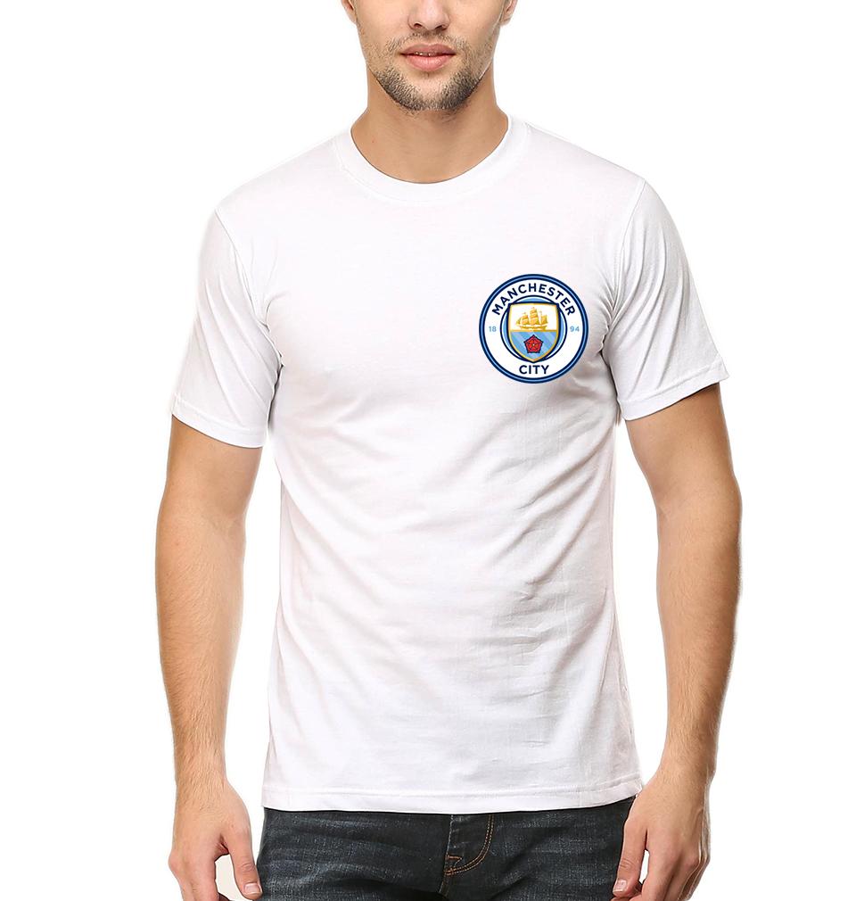 Manchester City Logo Men Half Sleeves T-Shirts-FunkyTeesClub