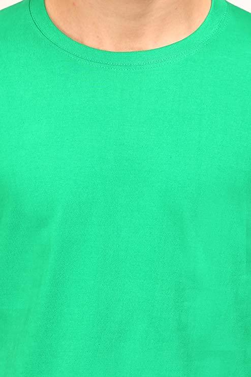 Plain Flag Green Half Sleeves T-Shirt-FunkyTeesClub