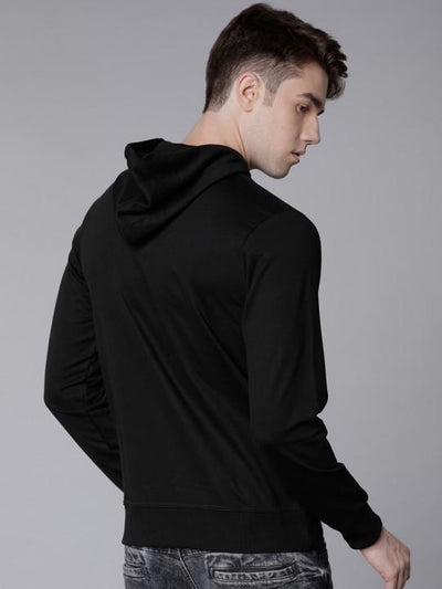 Plain black Hoodie Sweatshirt -FunkyTeesClub