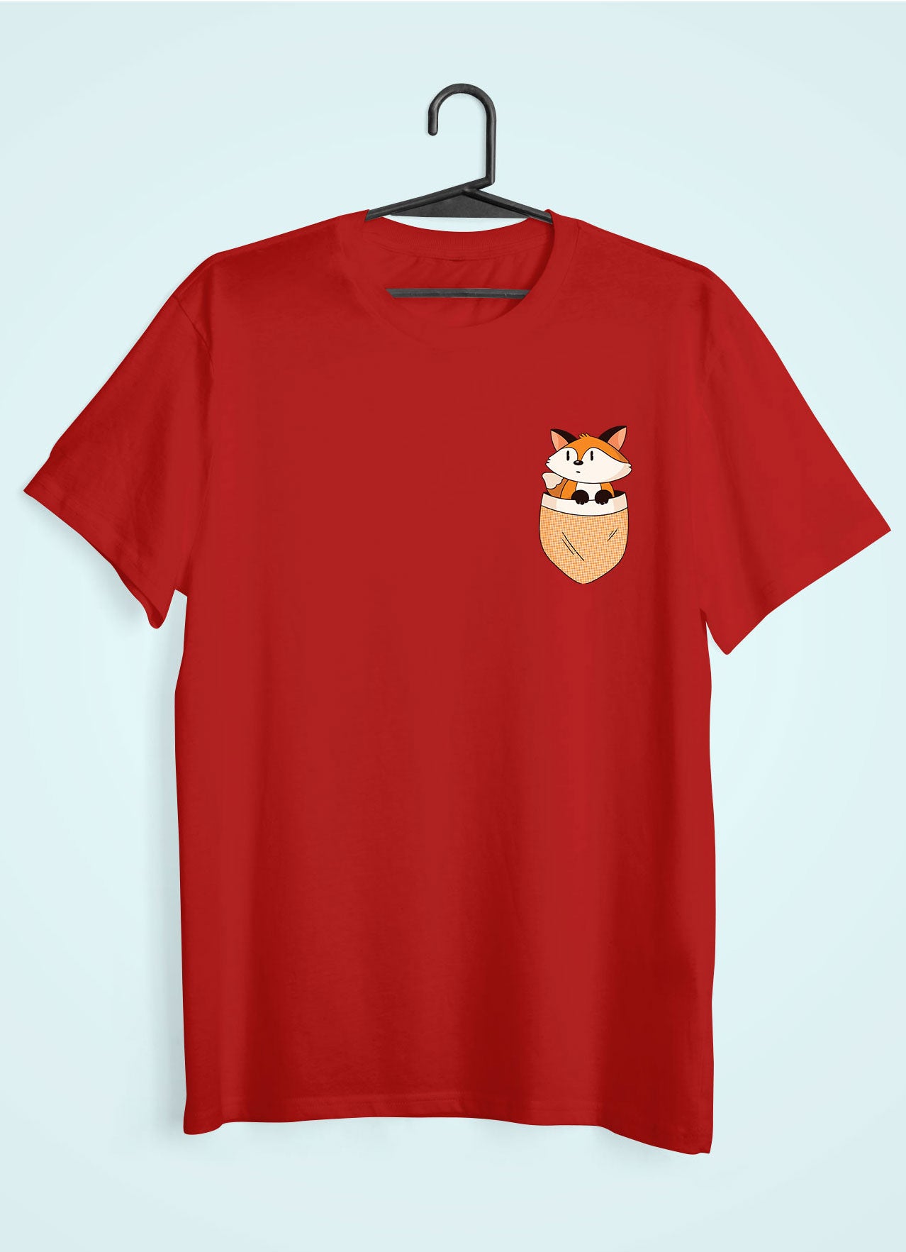 Fox Side Pocket Design Women Half Sleeves T-shirt- FunkyTeesClub