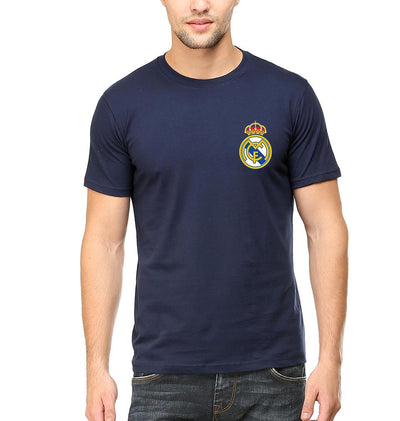 Real Madrid Logo Men Half Sleeves T-Shirts-FunkyTeesClub