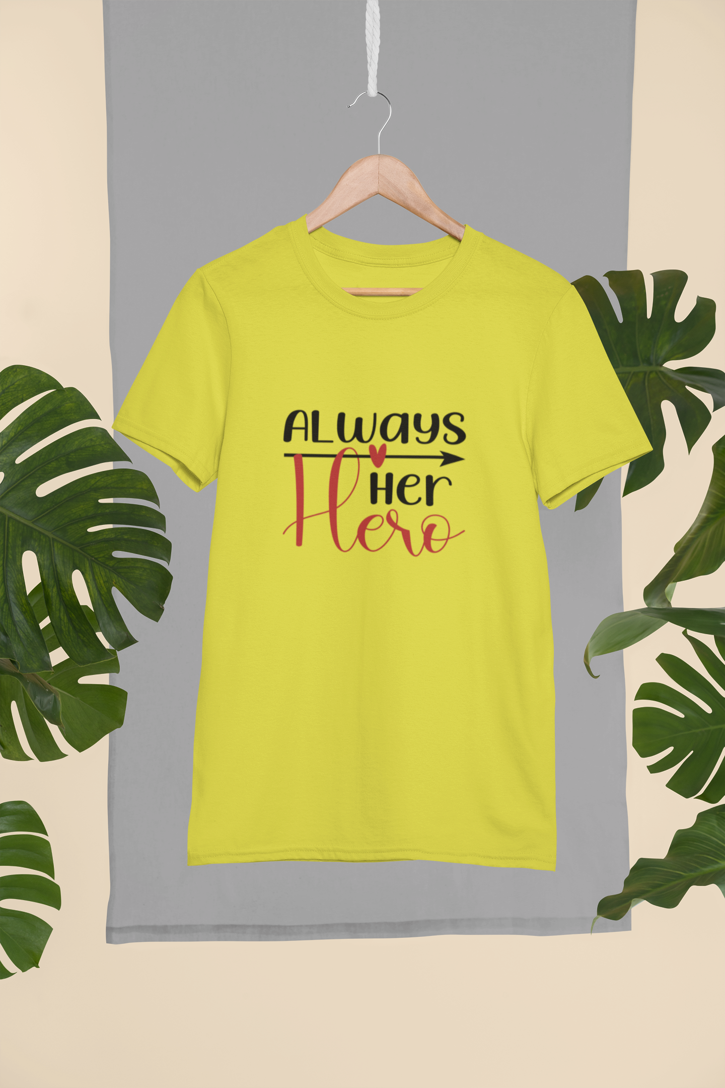 Always Her Hero Father and Daughter Yellow Matching T-Shirt- FunkyTeesClub