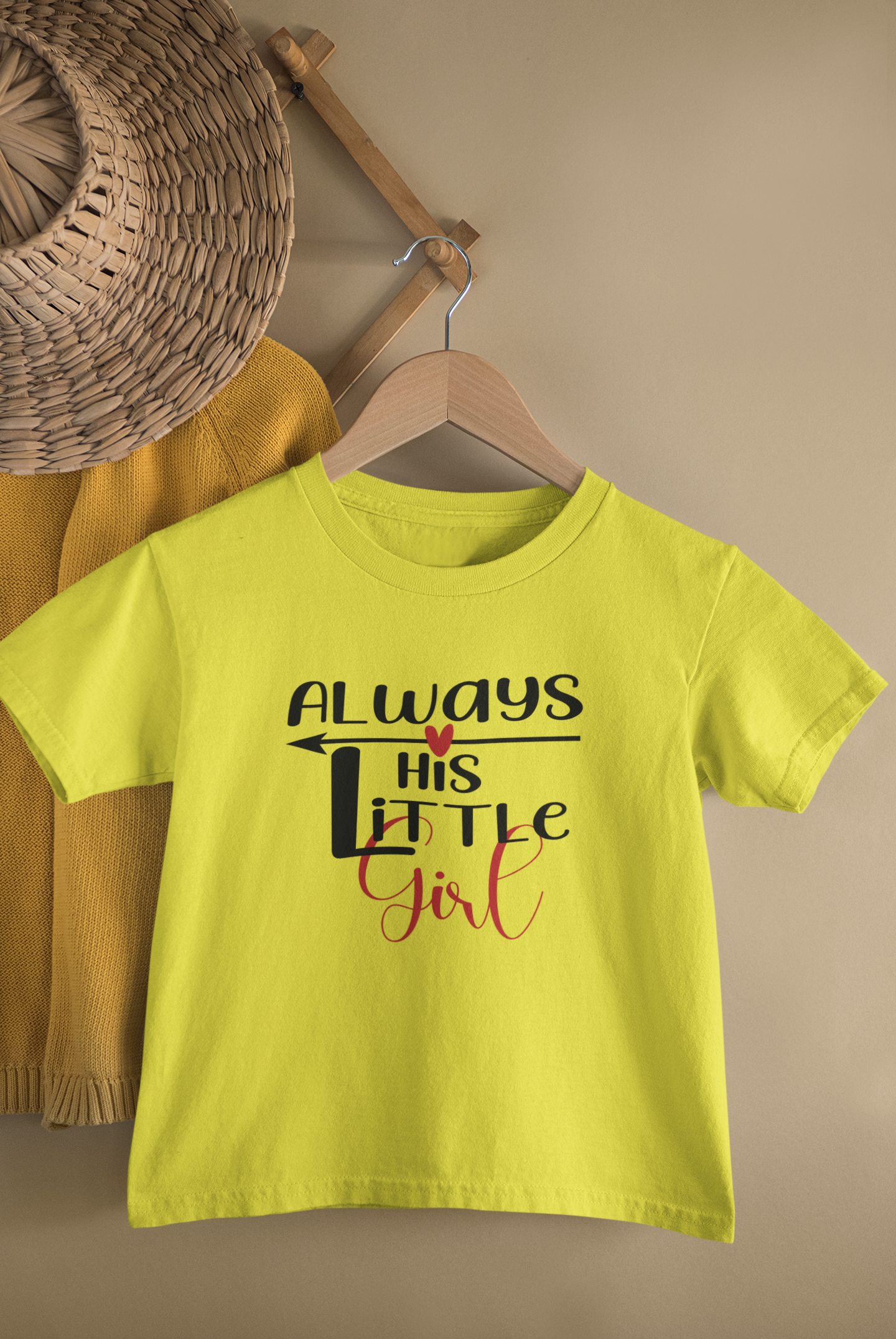 Always Her Hero Father and Daughter Yellow Matching T-Shirt- FunkyTeesClub