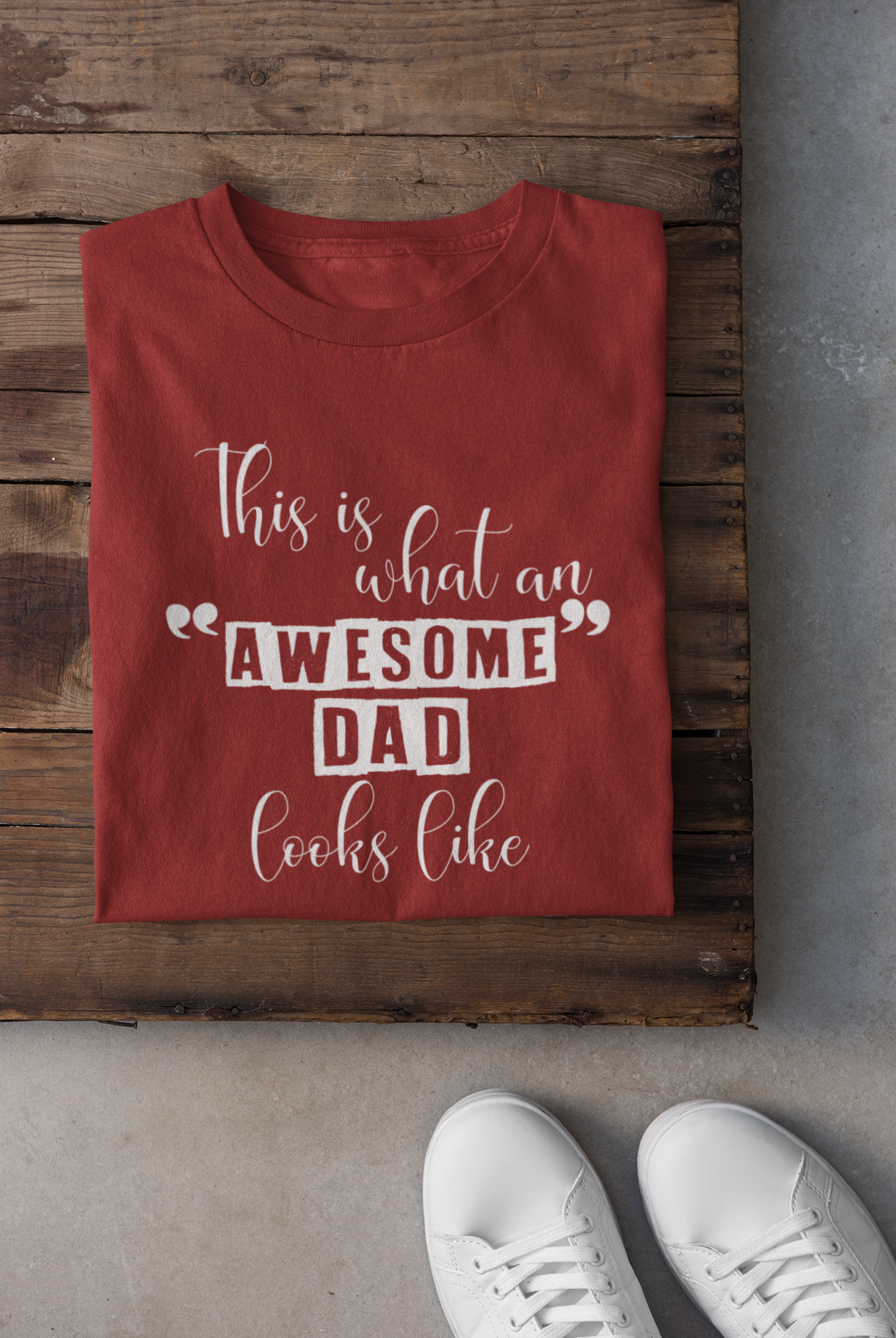 Awesome Dad Father and Daughter Red Matching T-Shirt- FunkyTeesClub