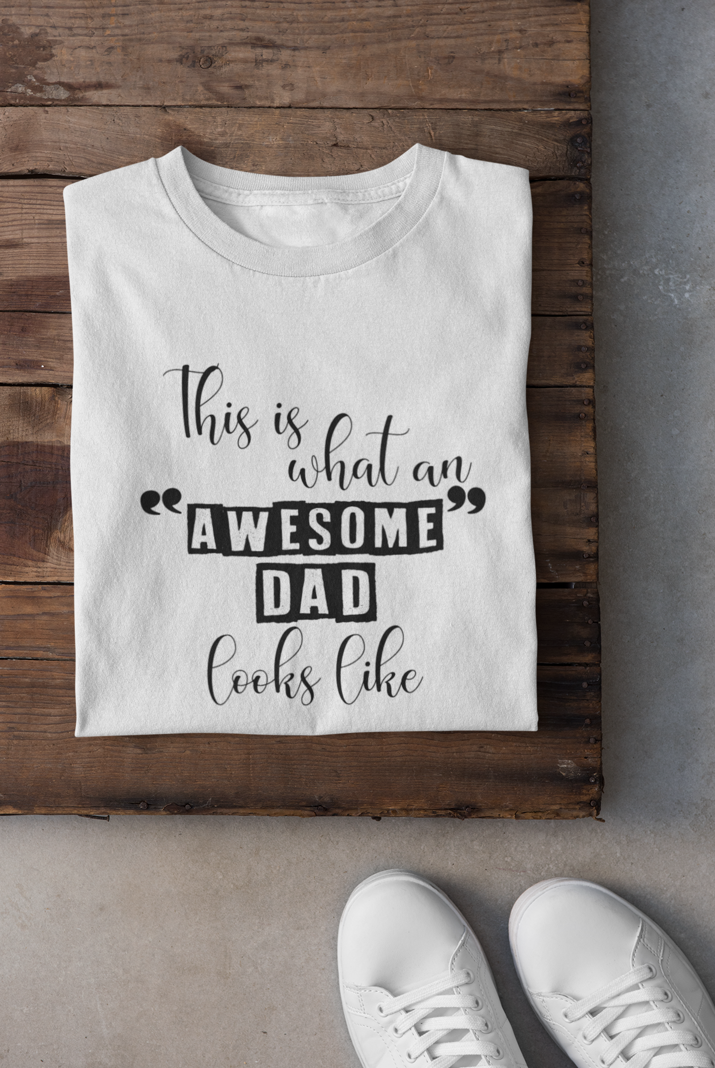 Awesome Dad Father and Daughter White Matching T-Shirt- FunkyTeesClub