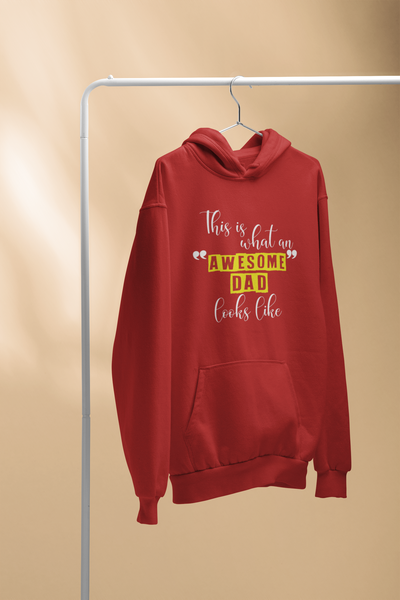 Awesome Dad Father and Son Red Matching Hoodies- FunkyTeesClub