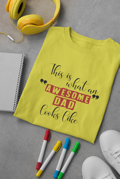 Awesome Dad Father and Son Yellow Matching T-Shirt- FunkyTeesClub