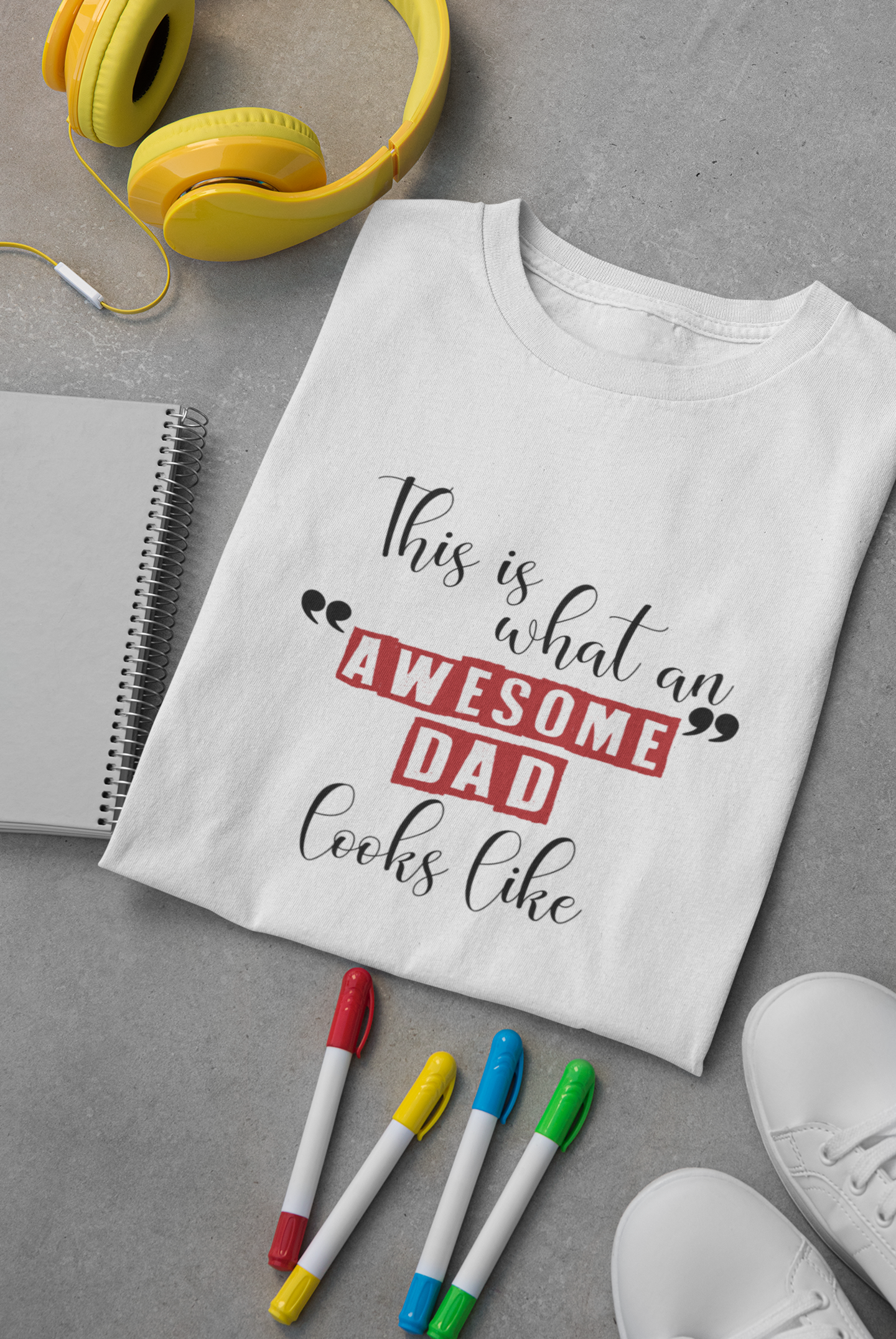 Awesome Dad Father and Son White Matching T-Shirt- FunkyTeesClub