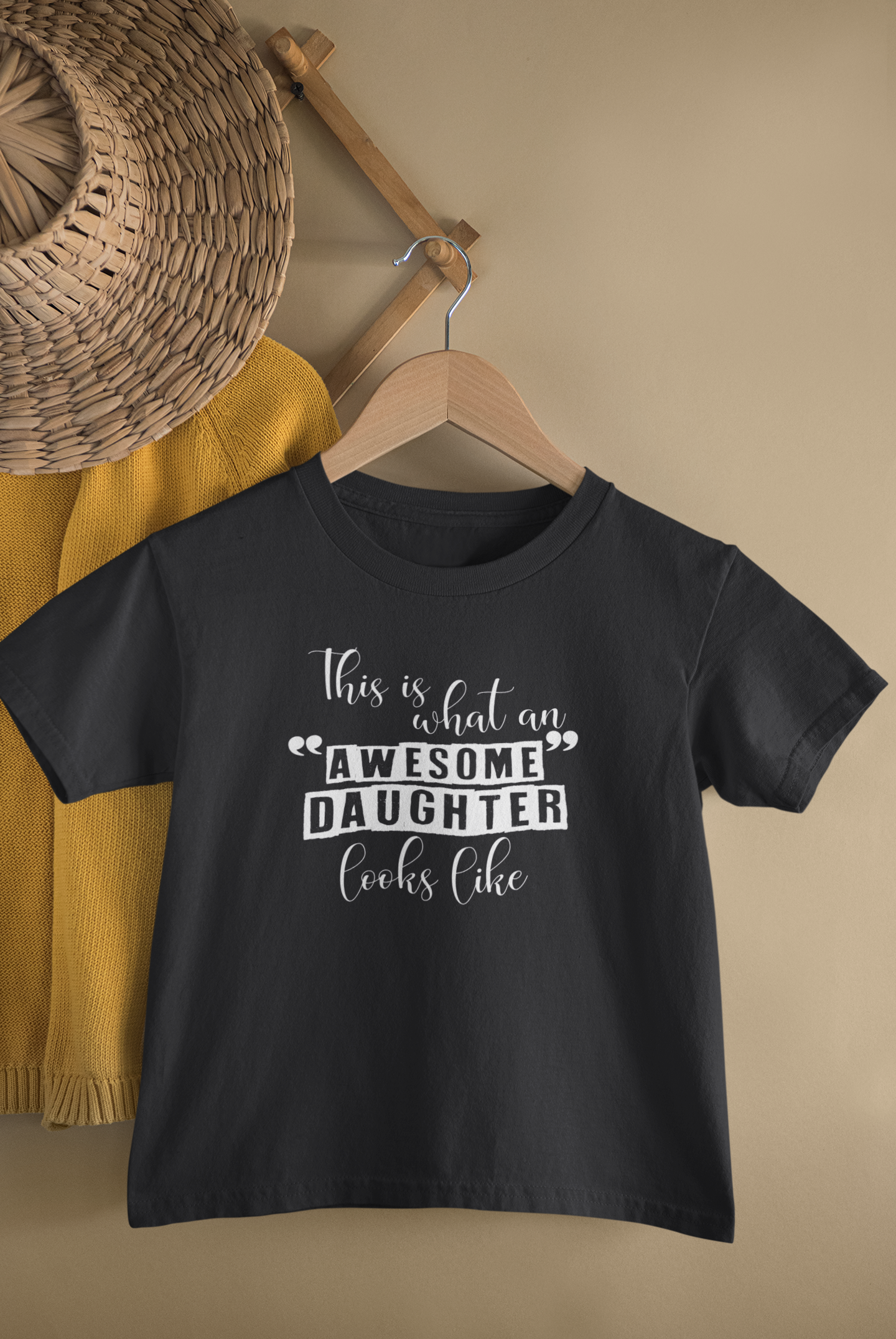 Awesome Dad Father and Daughter Black Matching T-Shirt- FunkyTeesClub