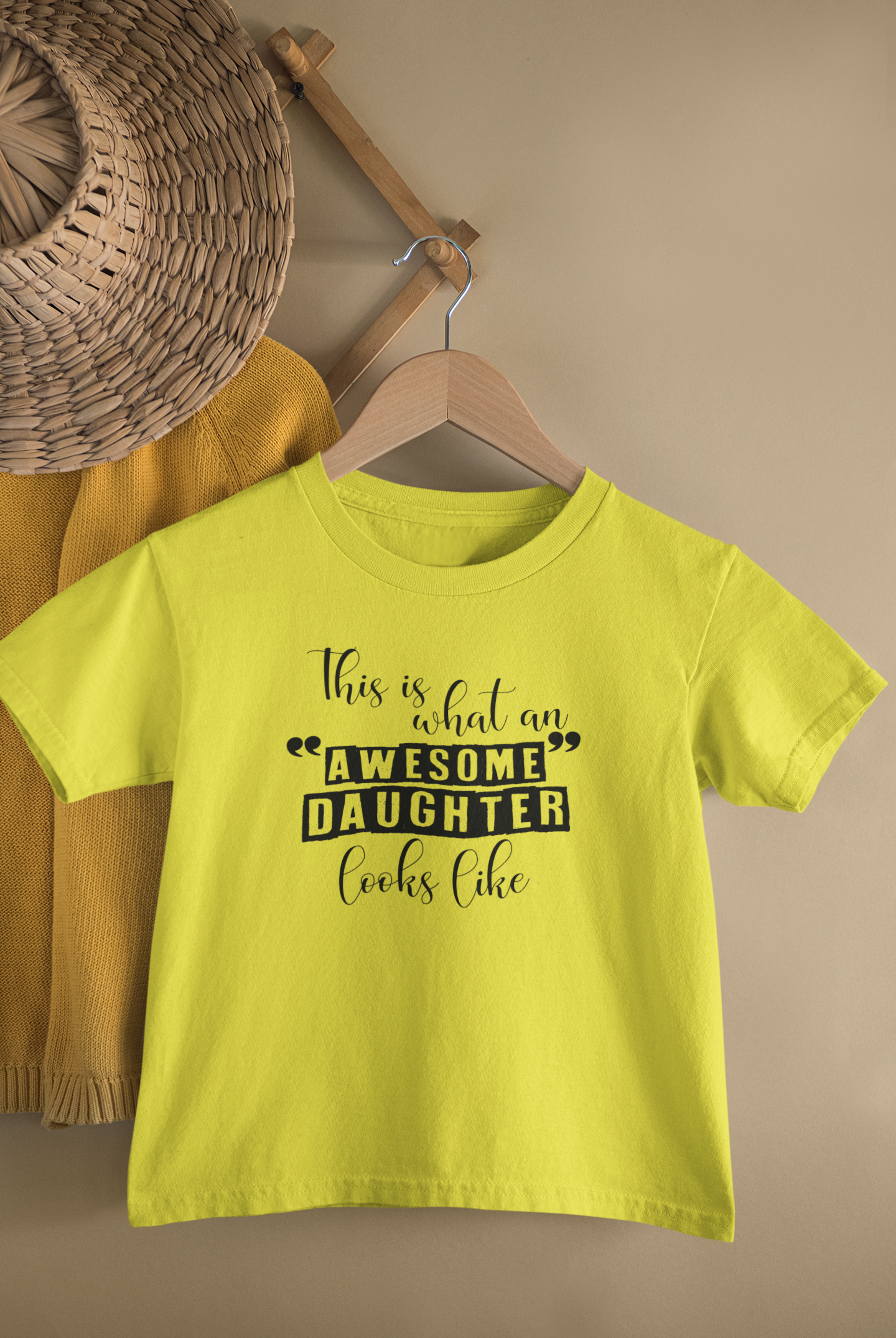 Awesome Dad Father and Daughter Yellow Matching T-Shirt- FunkyTeesClub