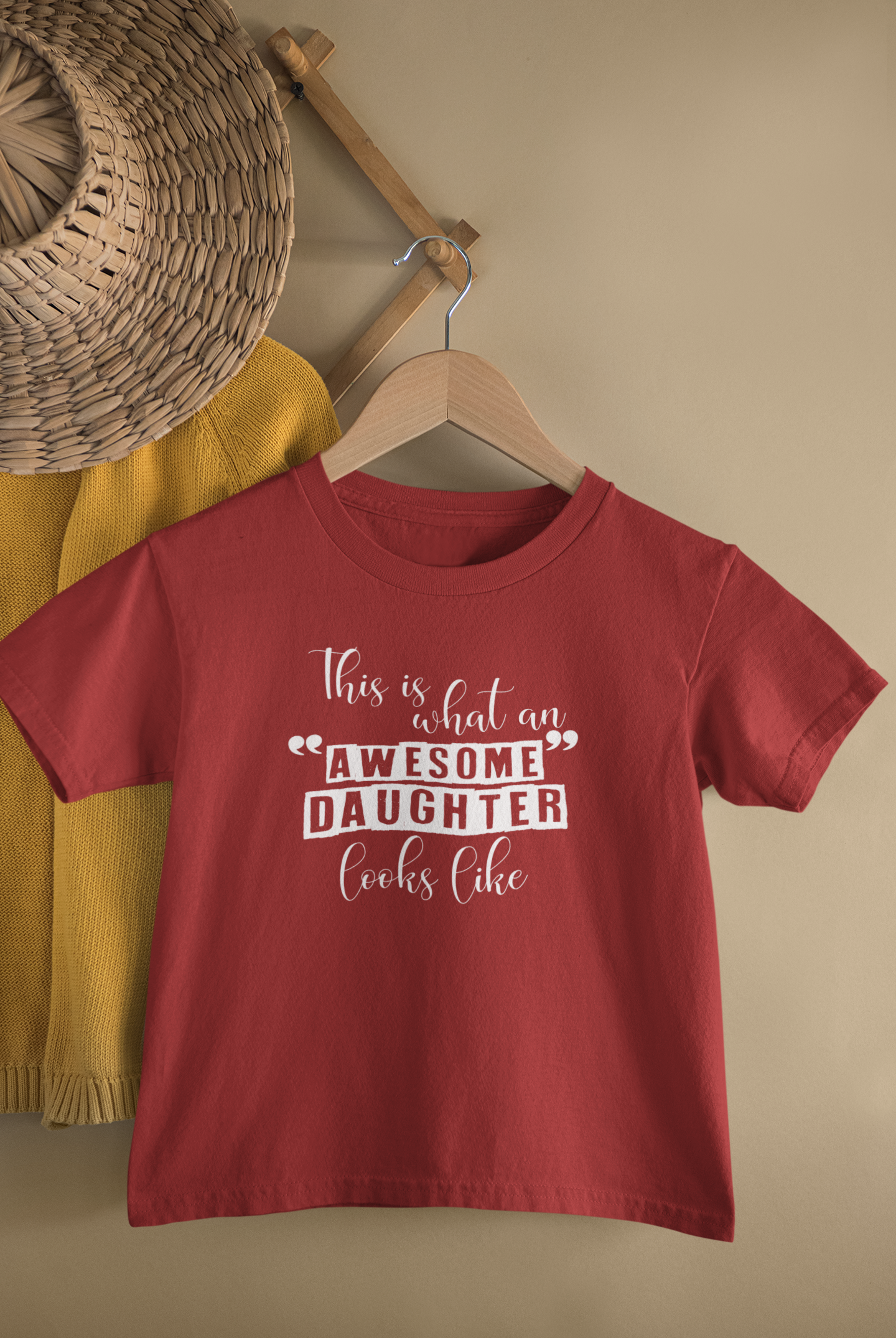 Awesome Dad Father and Daughter Red Matching T-Shirt- FunkyTeesClub