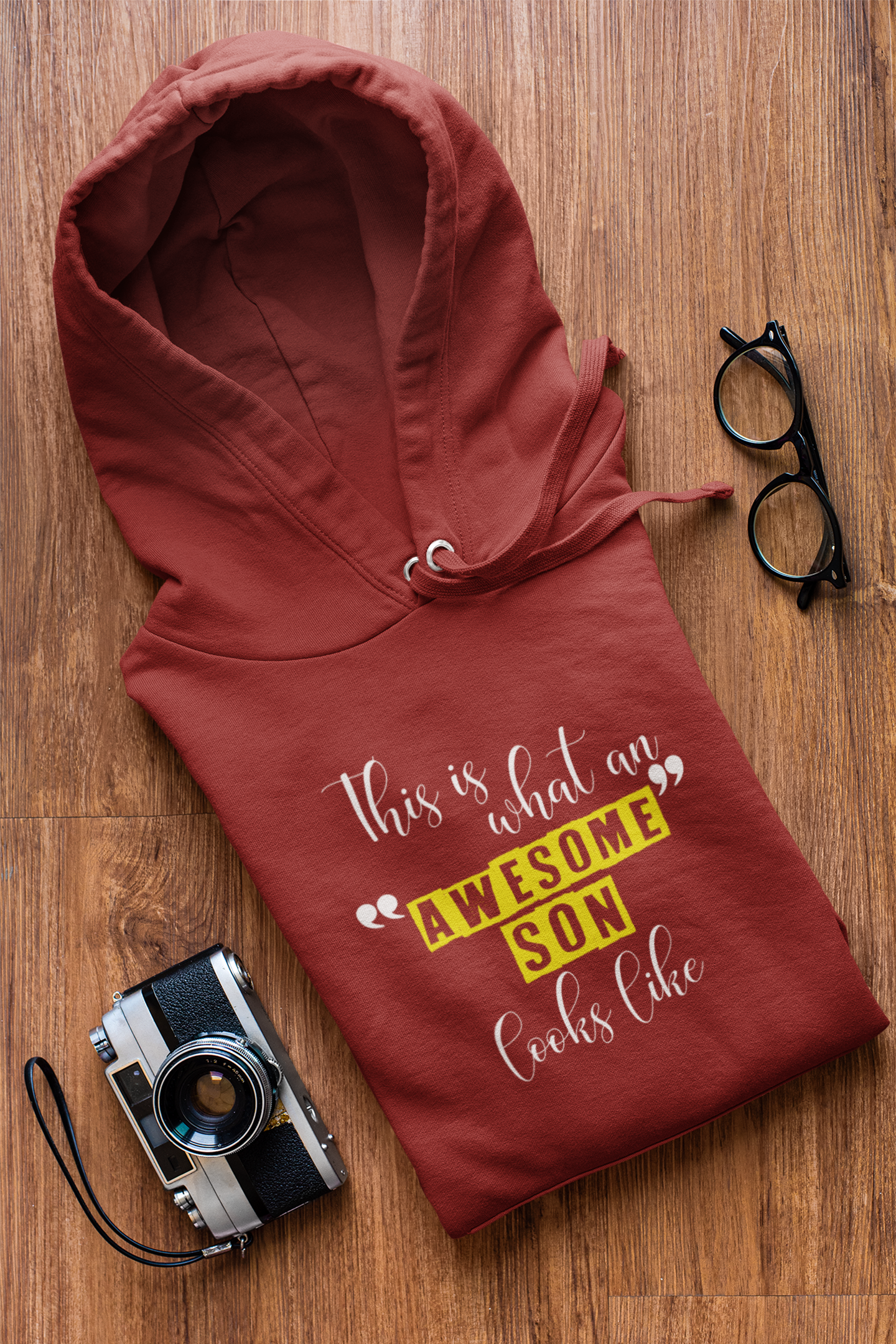 Awesome Dad Father and Son Red Matching Hoodies- FunkyTeesClub