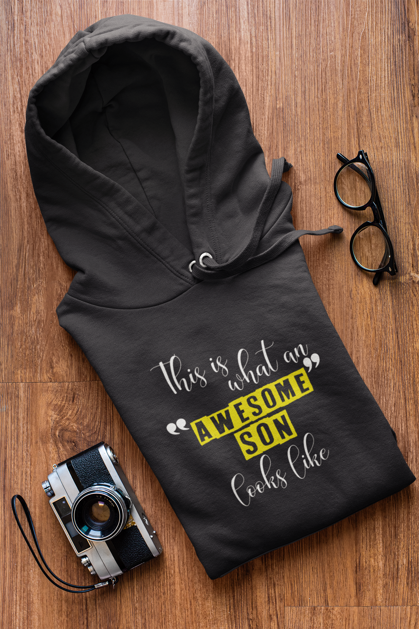 Awesome Dad Father and Son Black Matching Hoodies- FunkyTeesClub