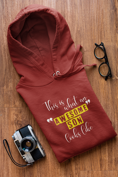 Awesome Dad Father and Son Red Matching Hoodies- FunkyTeesClub