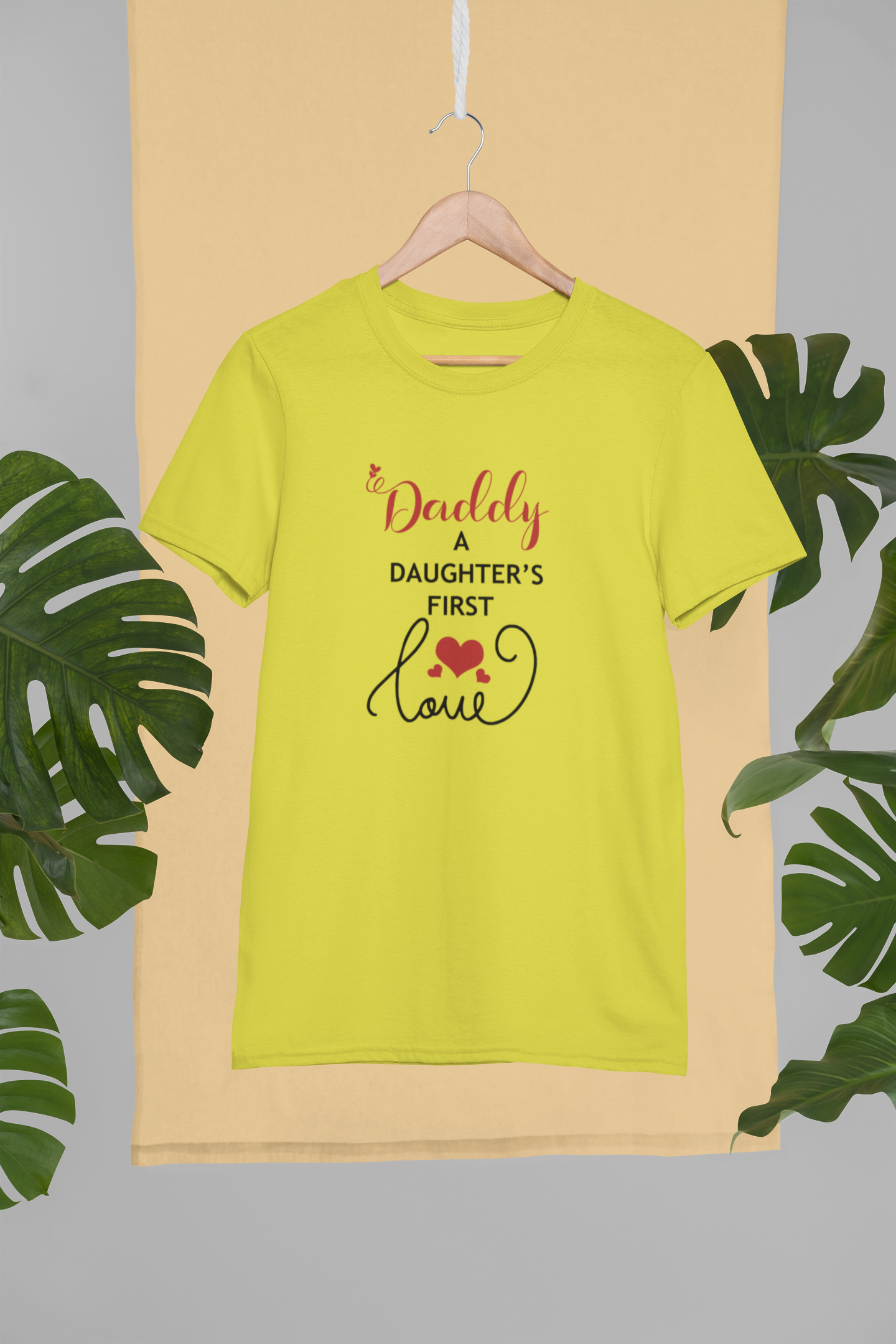 Daughters First Love Father and Daughter Yellow Matching T-Shirt- FunkyTeesClub