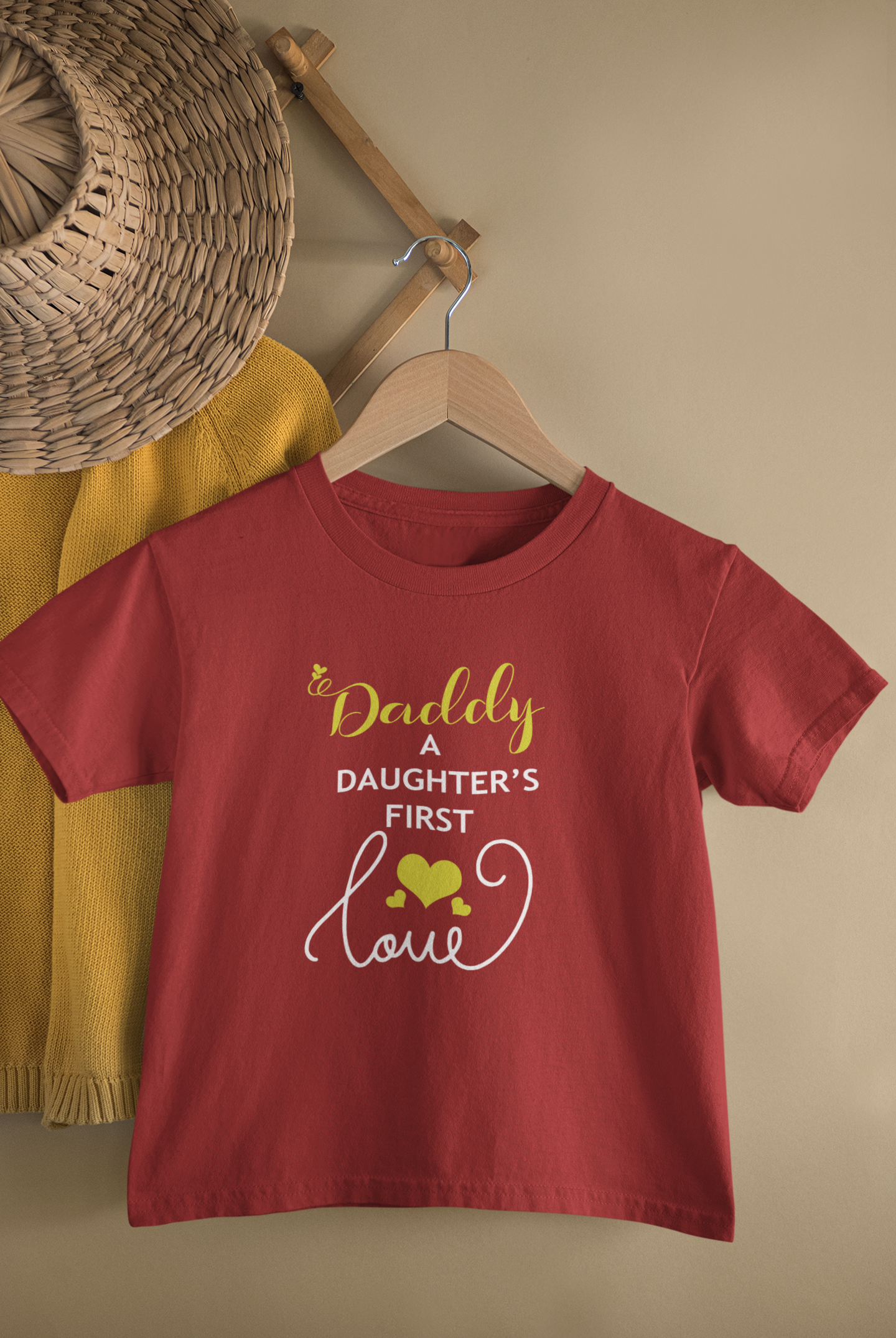 Daughters First Love Father and Daughter Red Matching T-Shirt- FunkyTeesClub