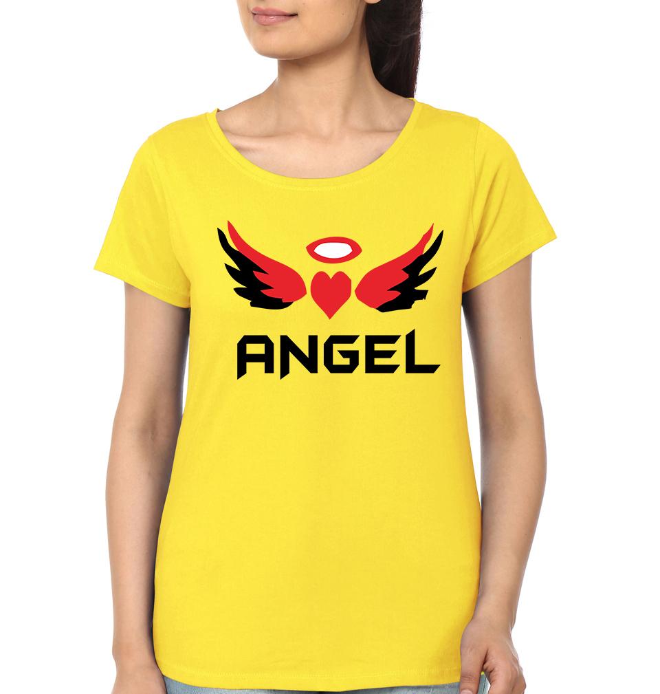 Devil Angel Couple Half Sleeves T-Shirts -FunkyTees