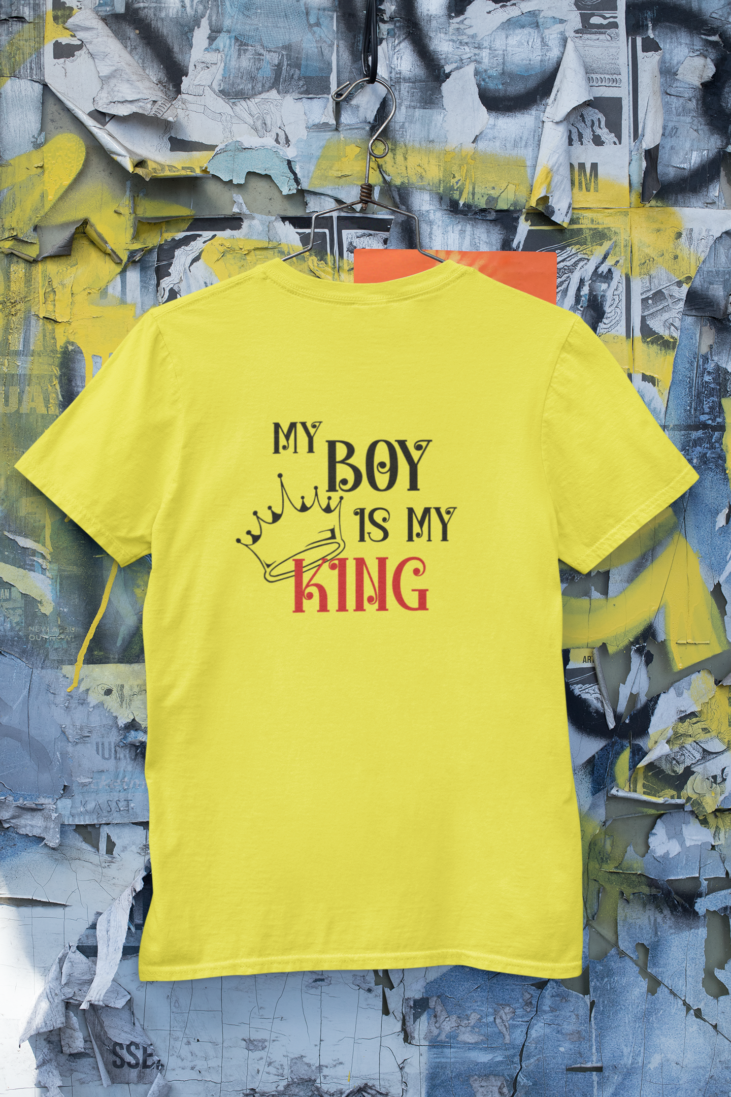 My Boy Is My King Father and Son Yellow Matching T-Shirt- FunkyTeesClub