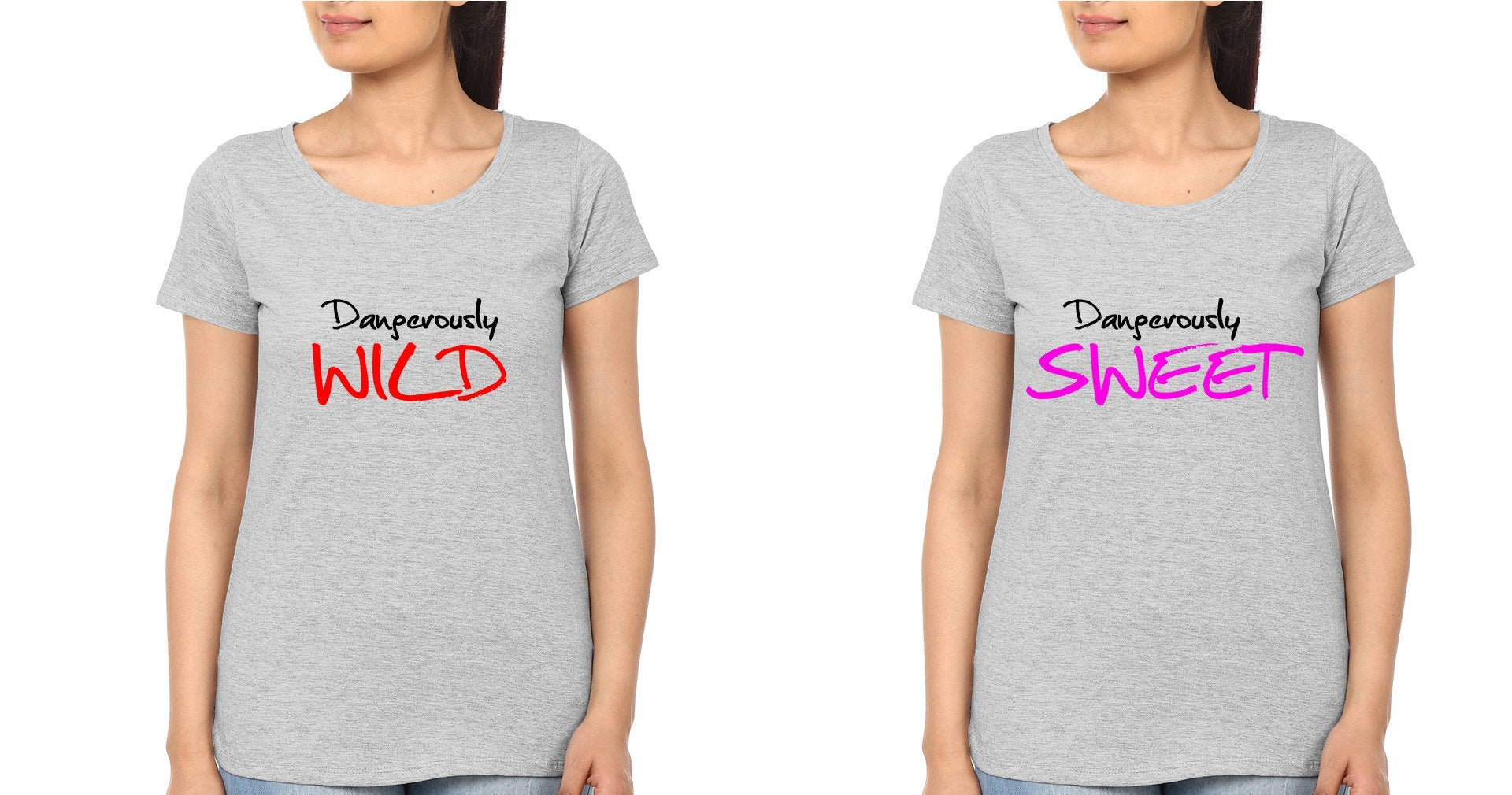 Sweet-Wild BFF Half Sleeves T-Shirts-FunkyTees