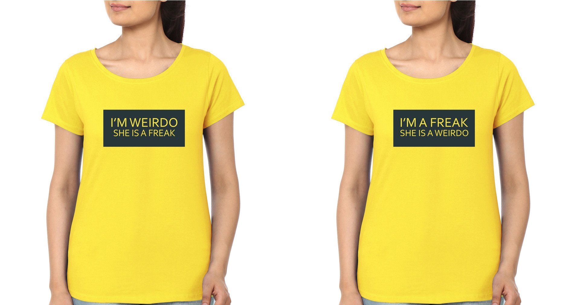 Freak-Weirdo BFF Half Sleeves T-Shirts-FunkyTees