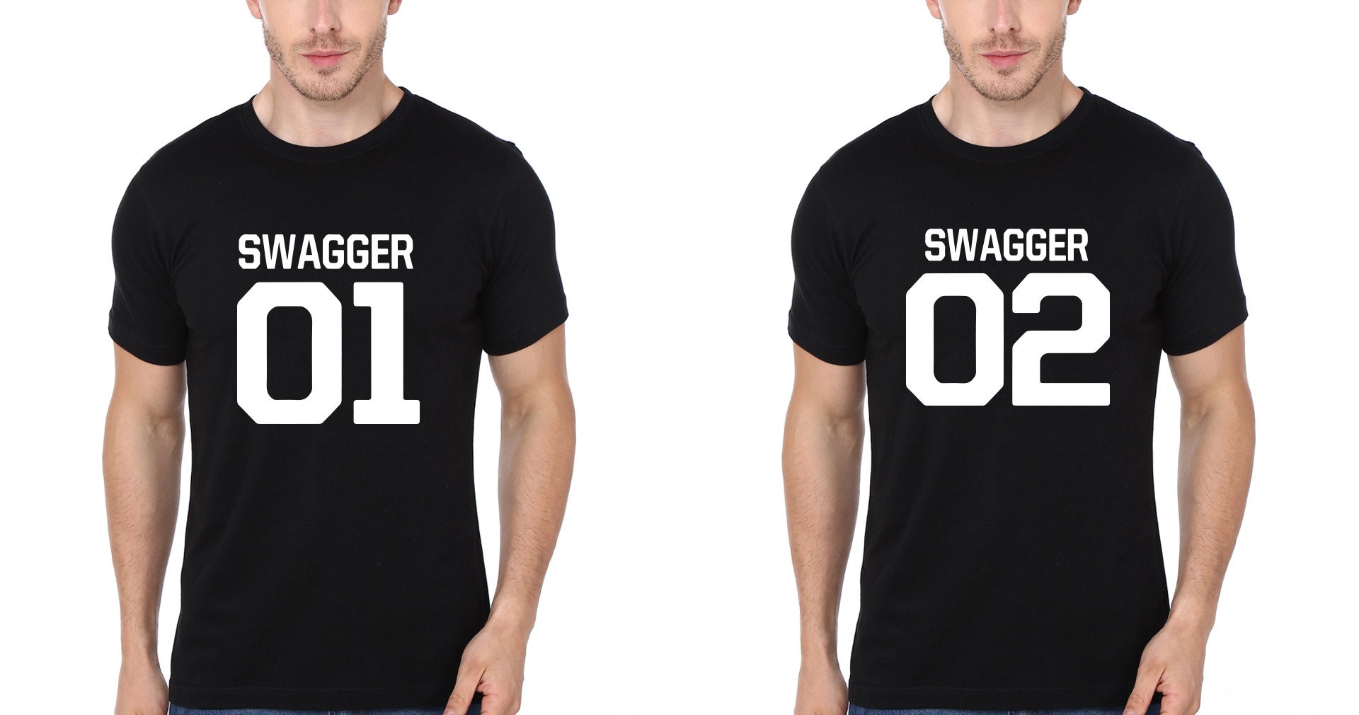 FunkyTees Swagger 01 BFF Black Half Sleeve T Shirt