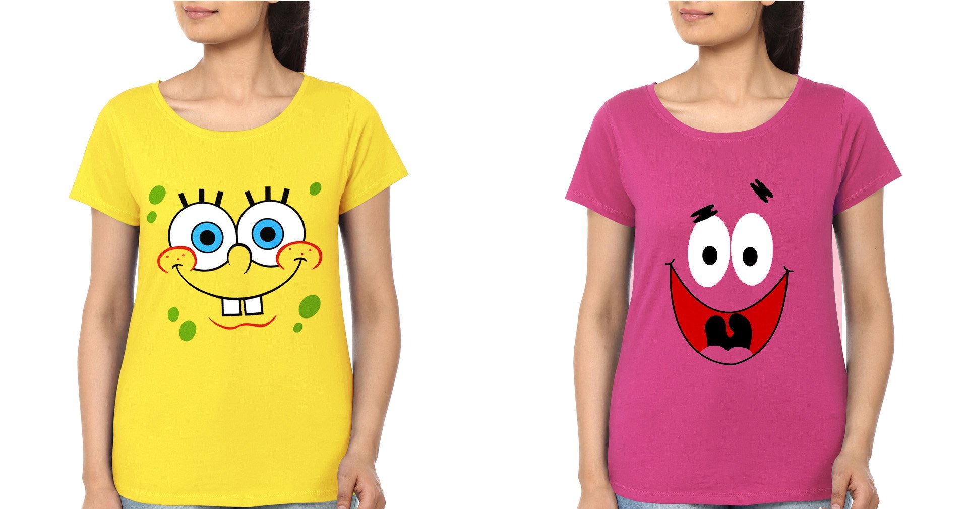 Spongebob BFF Half Sleeves T-Shirts-FunkyTees