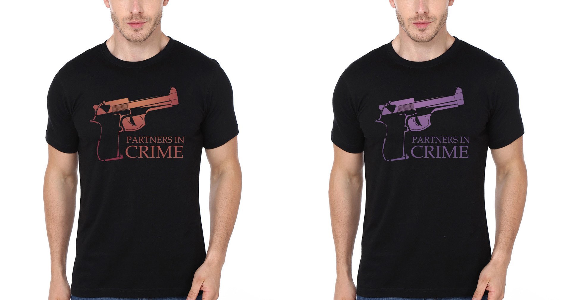 Partners in Crime Brother-Brother Half Sleeves T-Shirts -FunkyTees