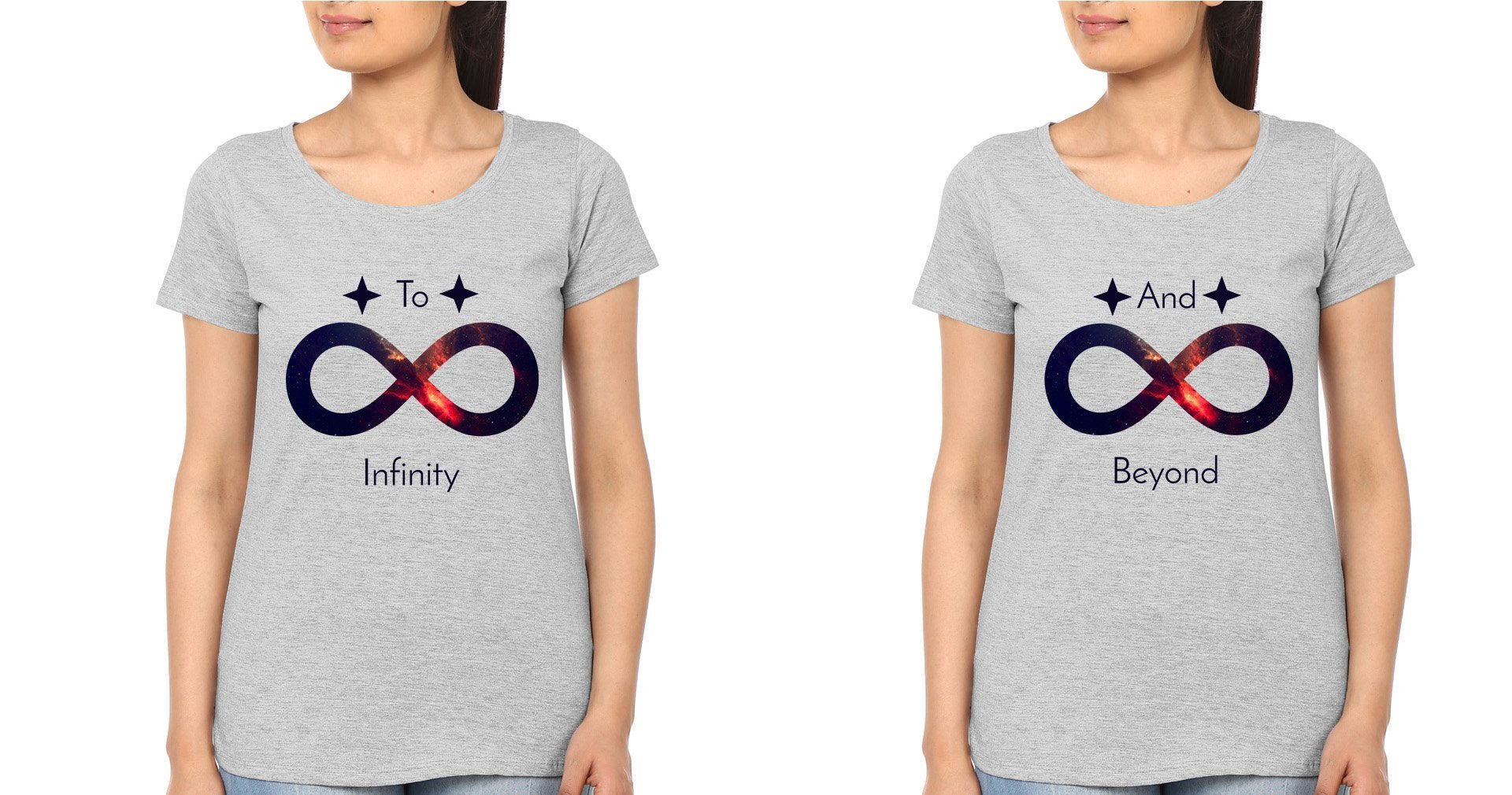 Infinity Beyond Sister Sister Half Sleeves T-Shirts -FunkyTees