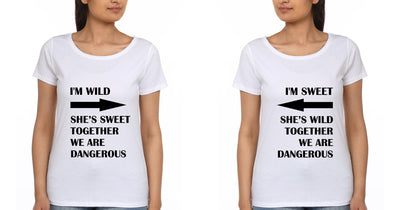 Sweet Wild BFF Half Sleeves T-Shirts-FunkyTees