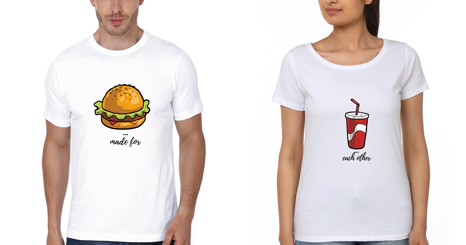 Made for Couple Half Sleeves T-Shirts -FunkyTees