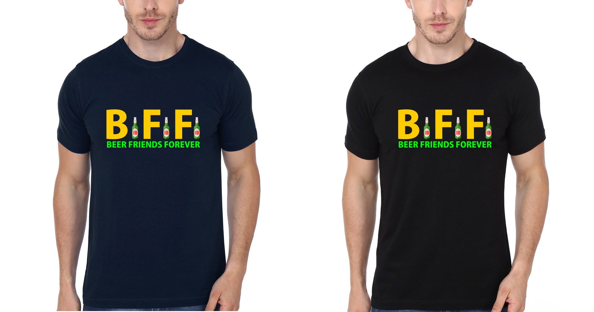 FunkyTees BFF Black Half Sleeve T Shirt