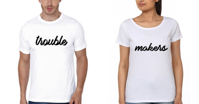 FunkyTees Trouble Makers BFF Half Sleeve T Shirt