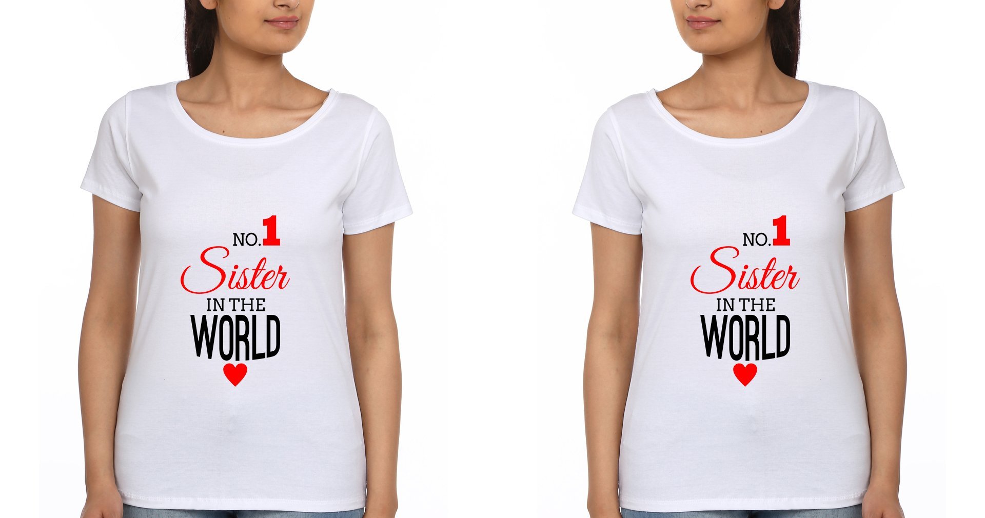 No. 1 Sister Sister Half Sleeves T-Shirts -FunkyTees