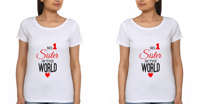 No. 1 Sister Sister Half Sleeves T-Shirts -FunkyTees