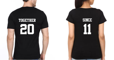 Together Since 11 Couple Half Sleeves T-Shirts -FunkyTees