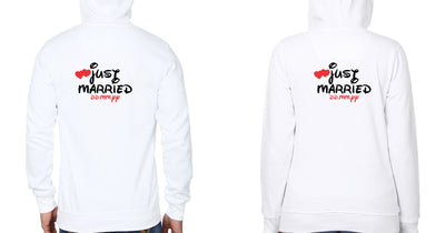Just Married Couple Hoodie-FunkyTees