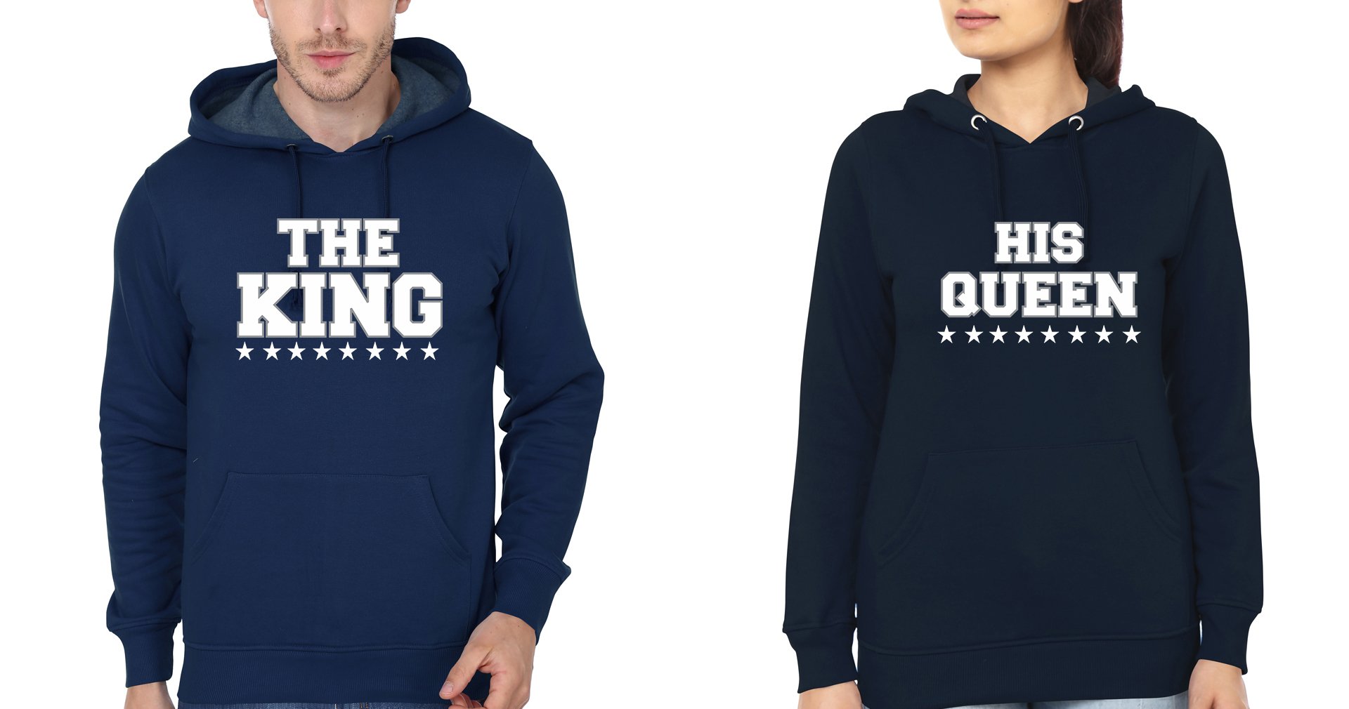 The King His Queen Couple Hoodie-FunkyTees