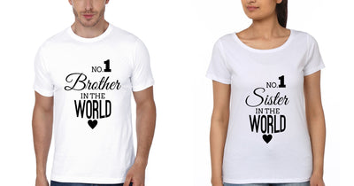 No. 1 Brother-Sister Half Sleeves T-Shirts -FunkyTees