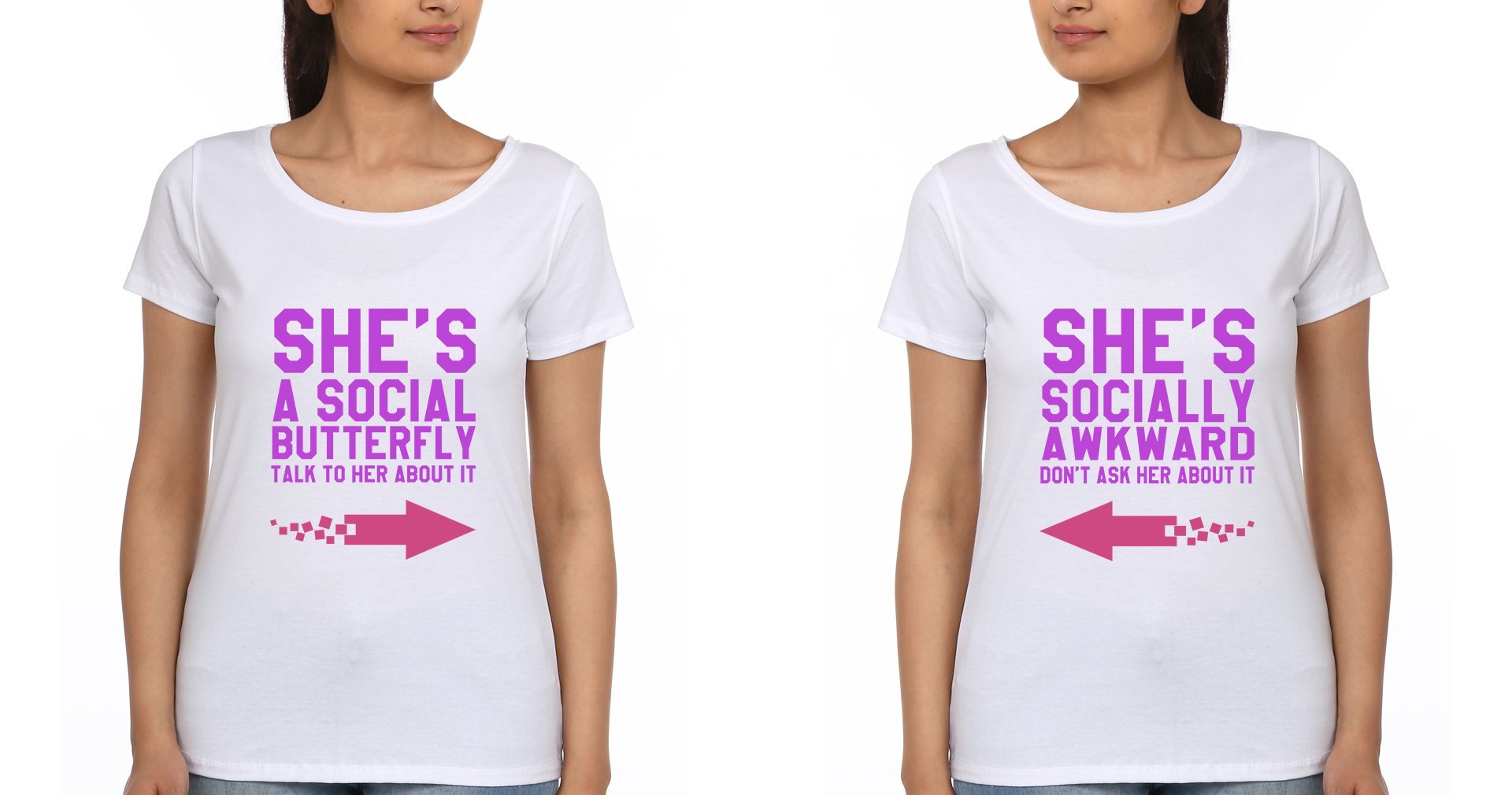 Social BFF Half Sleeves T-Shirts-FunkyTees